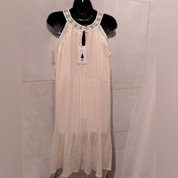 NWT Zesica Summer Halter Chiffon Mini Sleeveless A Line Flowy Dress Size M - Picture 5 of 6